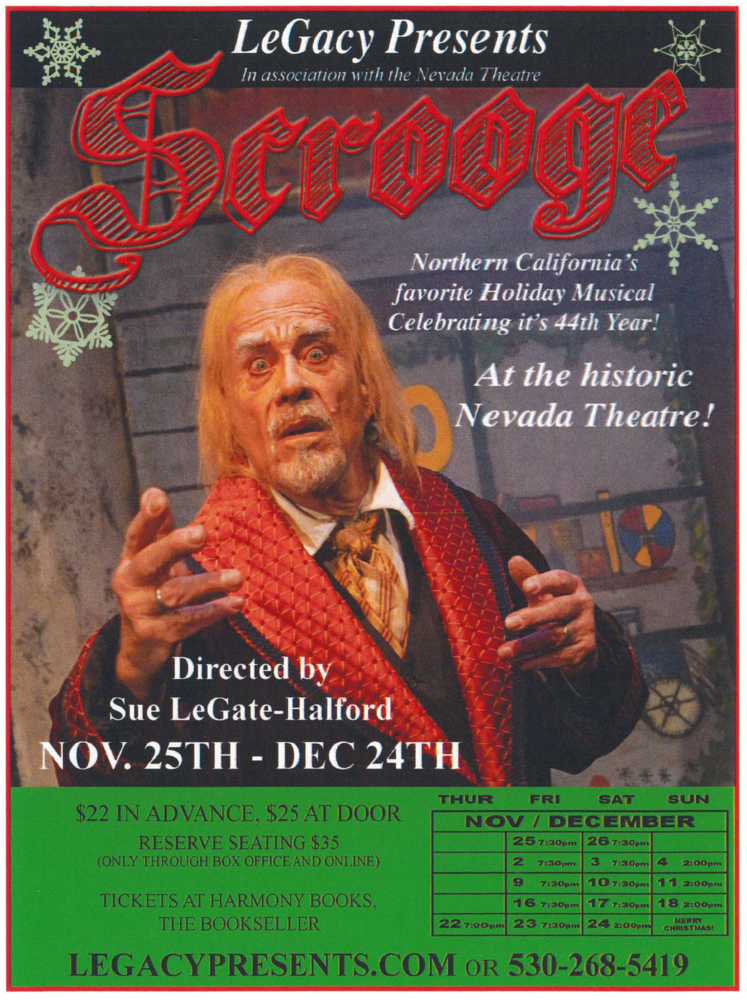 LeGacy Presents, Scrooge Nevada theatre, Nove 25th-Dec24th