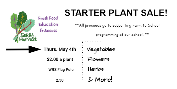 Starter plant sale May 4th