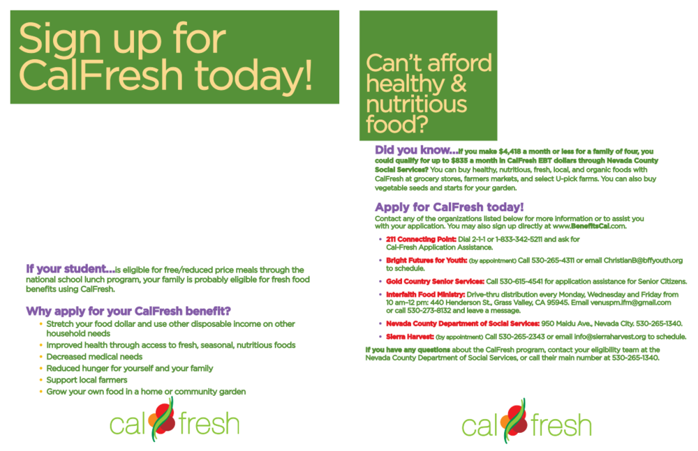 Sign up for CalFresh today!